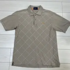 FRED PERRY ポロシャツ ベージュ チェック柄 Mサイズのサムネイル