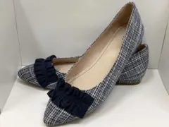 未使用品　オリエンタルトラフィック フリル付き ツイードパンプス25cm