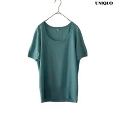 UNIQLO オールドユニクロ ウール混 半袖ニットプルオーバー Uネック