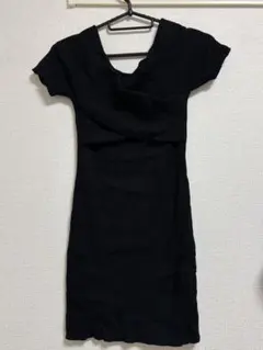 黒 半袖ミニワンピース Mサイズ ニットワンピース タイトワンピース 2way