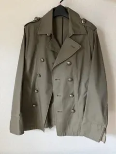 トレンチコート オリーブ色 ダブルブレスト　ミリタリー　ジャケット