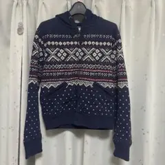 90s ポロバイ ラルフローレン 雪柄 総柄 バーズアイ スウェット パーカー