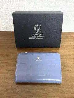 ピーナッツSNOOPY Leather Collection 二つ折り財布 青のサムネイル