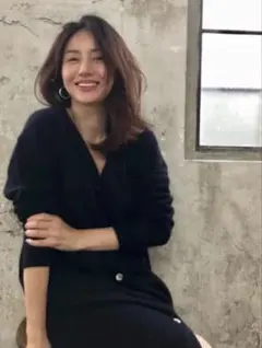 loin. 井川遥さん ロングカーディガン モスグレー 38