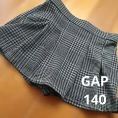 GAPショートパンツ140Lグレー系チェック ハーフギャップミニスカート女の子
