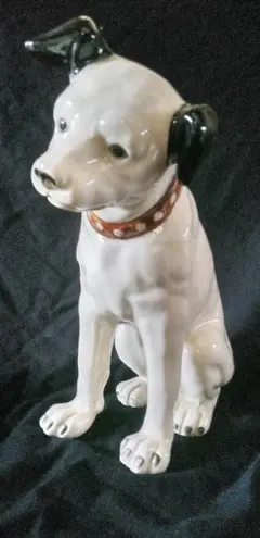 超希少☆ビクターニッパー犬＊勝運戌[青銅製]重量1.2kg 昭和レトロ美品当時物 青銅 ビクター犬の置物 日本ビクター株式会社 ニッパー 犬