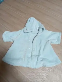 【日本製】水色 フード付きポンチョ 50〜80cm