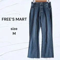 美品☆ FREE'S MART フレアデニム M ブルー 裾カットオフ フリンジのサムネイル