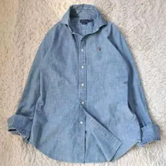 ポロラルフローレン ダンガリーシャツ デニム スリムフィット マルチポニー刺繍