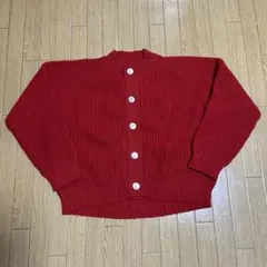新品/NATURAL LAUNDRY/ラムウール/カーディガン/赤