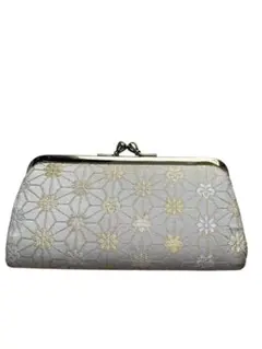 花柄刺繍 クラッチバッグ シルバー　241030