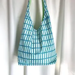 撥水×綿クタッとエコバッグ（オフ/緑）＊ハンドメイド