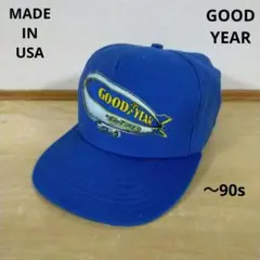 USA製 〜90s GOODYEAR 飛行船イラスト ワーク レーシングキャップのサムネイル