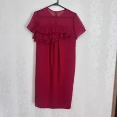 GRACE CONTINENTAL 赤 フリル付き 半袖　ワンピース　ドレス36