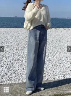 グレイル　GRL ストレートデニムパンツ[cu468] ブルー　XSサイズ