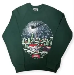 USA製 90s Lee クリスマス スウェット　グリーン ヴィンテージ 美品