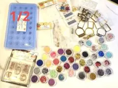 【大量まとめ売りD-1】レジンモールド、フレーム、ラメ、その他封入素材色々…