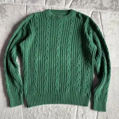80s 黒タグ eddie Bauerコットンニット ケーブルのサムネイル
