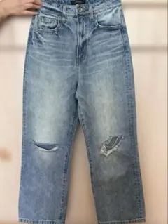 JEANASISライトブルー ダメージ デニムパンツ