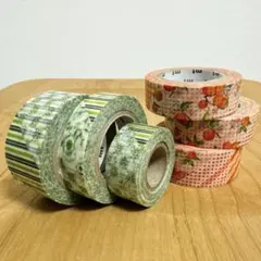 【マスキングテープ】mt flower グリーン　オレンジ　６点セット
