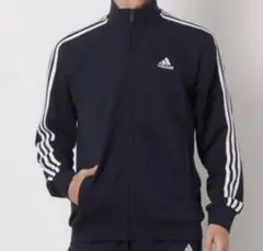 新品アディダスadidas☆フレンチテリー　スウェットジャケット【Ｍ】ネイビーのサムネイル
