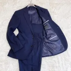 【未使用級】JUNRED スーツ 紺 S 春夏 背抜き スーパー100s 清涼