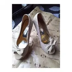 ＤＵＲＡＳ　千鳥格子パンプス　新品未使用　２３センチ　ベージュ