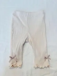 クリーム色 リブ編み ベビーレギンス 赤ちゃん本舗 80 ６部丈