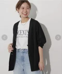 ジャーナルスタンダード　麻　羽織り 冷房対策 リネンミックスノーカラージャケットのサムネイル