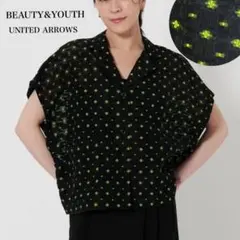 【極美品】BEAUTY&YOUTH シアージャガード ショートスリーブブラウス