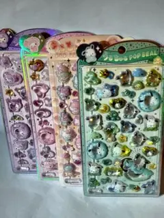 正規品！うるちゅるポップシール ポチャッコ マイメロ クロミ キキララ　4枚♡