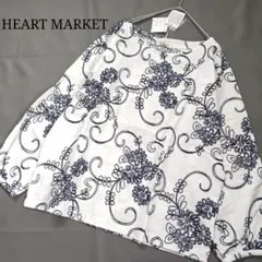 【ハートマーケット】未使用 総刺繍ギャザー袖ブラウス 立体刺繍 花柄 ゆったり綿のサムネイル