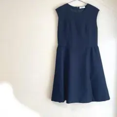 OFUON オフオン ワンピース Aライン ノースリーブ 背面ファスナー 大きめ