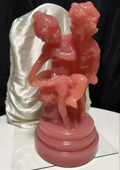 極美品】イタリア製デザイナー彫刻仕上げ ピンク大理石 ヴィーナス天使
