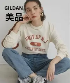 GILDAN ビッグ ロゴ オーバーサイズ プリント 長袖 Tシャツのサムネイル
