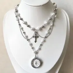 ハンドメイド ネックレスチョーカー時計 ウィッシュコア バレエコア Y2K