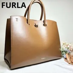 【人気】　フルラ　ジェネシ　Ｌ　トートバッグ　2WAY ショルダー　コニャック