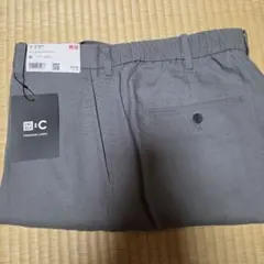 ユニクロC プレミアムリネンワイドパンツ グレー XLのサムネイル