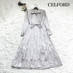 人気✨雑誌掲載　セルフォード　プリーツワンピース　ボウタイ　リボン　花柄