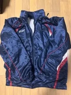 asics ウィンドブレーカー ネイビー　L ジャンク　チャック壊れ　アシックスのサムネイル