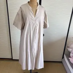 新品未使用　chocol raffine ピンクベージュ 半袖 ロングワンピース