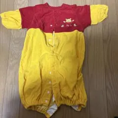 プーさん刺繍入りロンパース（赤・黄）