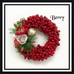 【紅白梅+南天 】しめ縄リース お正月飾り しめ縄