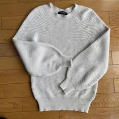 UNTITLED リブ編み バルーンスリーブ ニット　グレー　M
