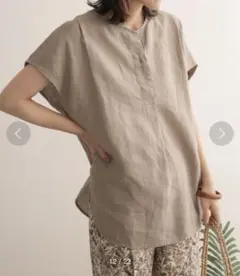 アーバンリサーチドアーズ リネンフレンチノーカラープルオーバー