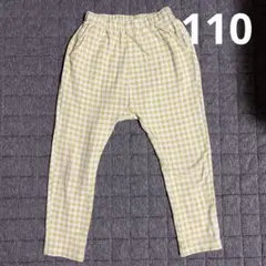 GU サマナルパンツ110cm 黄緑　チェック