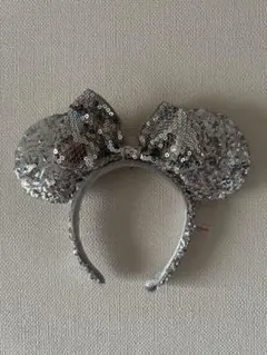 ミニーマウス スパンコールカチューシャ シルバー