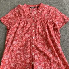 超レア　Eddie Bauer 花柄 半袖シャツ PETITE M