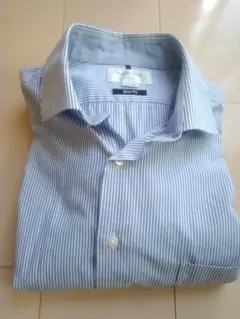 オリヒカ ワイシャツ カッタウェイカラー ブルーストライプ L