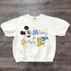 HELLO MICKY ヴィンテージ　半袖　トレーナー　スウェット　重ね着　裏毛